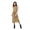 54041513931 a0f8a43e89 o d 1000x1000 1 Women's Polyester Chain Print Sleeveless Below Knee Dress (Yellow - Black)