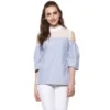 54041763163 6fa10ce5ba o d 1000x1000 1 Women's Cotton Striped Cold Shoulder Top (Blue)