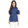 54041763218 c62c2dcebc o d 1000x1000 1 Women's Denim Solid Cold Shoulder Regular Top (Blue)