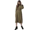 54041763878 e11cd72a0b o d 1000x1000 1 Women's Polyester Pintuck Long Sleeves Below Knee Dress (Olive)