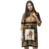 54041763943 805b8d77c1 o d 1000x1000 1 Women's Satin Animal Print 3-4th Sleeves Above Knee Dress (White - Orange)