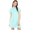 54041764048 05a17100b4 o d 1000x1000 1 Women's Rayon Checkered Short Sleeve Above Knee Dress (SkuBlue - White)