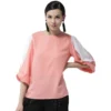 54041835389 4e597acf74 o d 1000x1000 1 Women's Polyester Colour Block Slit Sleeve Top (Pink)