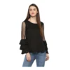 54041835429 cc1b4f679c o d 1000x1000 1 Women's Polyester Solid Tier Sleeve Top (Black)