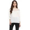 54041835549 ba42b2ce48 o d 1000x1000 1 Women's Polyester Georgette Self Design 3-4th Sleeves Regular Top (White)