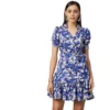 54041835814 7dac7196aa o d 1000x1000 1 Women's Polyester Floral Short Sleeve Above Knee Dress (Blue - Purple)