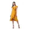 54041836119 9ea935c8d7 o d 1000x1000 1 Women's Polyester Ruffled Cap Sleeve Knee-Length Dress (Yellow)