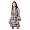 54041836154 be919c5f44 o d 1000x1000 1 Women's Polyester Animal Print Bell Sleeve Above Knee Dress (Pink - Black)