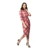 54041836269 7736e381b9 o d 1000x1000 1 Women's Polyester Checkered 3-4th Sleeves Below Knee Dress (Pink - Black)