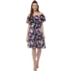 54041836369 fbe48a342b o d 1000x1000 1 Women's Polyester Crepe Floral Half Sleeve Above Knee Dress (Navy Blue)