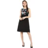 54041836464 52c7906543 o d 1000x1000 1 Women's Polyester Printed Sleeveless Above Knee Dress (Black - Multicolor)