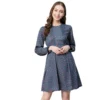 54041959380 0a58bc8d27 o d 1000x1000 1 Women's Polyester Polka Long Sleeves Above Knee Dress (Grey - Coral)