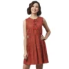 54041959620 66b577dcf8 o d 1000x1000 1 Women's Rayon Polka Sleeveless Above Knee Dress (Rust)