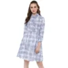 54041959930 3dcdf5e3c4 o d 1000x1000 1 Women's Cotton Checkered Roll Up Sleeve Above Knee Dress (Blue)