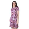 54089884216 83c48ca461 o d 1000x1000 1 Women's Cotton Blended Printed Round Neck Half Sleeve Top - Shorts Set (Purple)