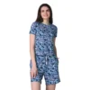 54090134493 46e5c57211 o d 1000x1000 1 Women's Cotton Blended Printed Round Neck Half Sleeve Top - Shorts Set (White-Blue)