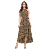 54162093652 2540f6e285 o d 1000x1000 1 Women's Polyester Zebra Pattern Halter Neck Sleeveless Dress (Yellow)