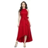 54162093862 32da8befd3 o d 1000x1000 1 Women's Polyster Solid Halter Neck Sleeveless Dress (Red)