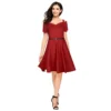 54162098762 ea15d7f1d5 o d 1000x1000 1 Women's Polyester Solid V Neck Cap Sleeve Dress (Maroon)