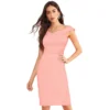 54162967546 cd2f89b4f6 o d 1000x1000 1 Women's Knitting stretchable Solid Round Neck Sleeveless Dress (Peach)
