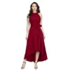 54162968101 3d8a6564e9 o d 1000x1000 1 Women's Polyster Solid Halter Neck Sleeveless Dress (Maroon)