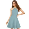 54162970301 3c2e94e850 o d 1000x1000 1 Women's Knitting stretchable Solid Halter Neck Sleeveless Dress (Pista )