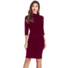 54162972481 ac32116cd6 o d 1000x1000 1 Women's Knitting stretchable Solid Round Neck 3-4th Dress (Maroon)