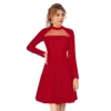54162972996 19b4d33bcc o d 1000x1000 1 Women's Knitting stretchable Solid Round Neck Full Sleeve Dress (Red)