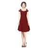 54162973321 7e037e93f3 o d 1000x1000 1 Women's Polyester Solid V Neck Cap Sleeve off Shoulder Dress (Maroon)
