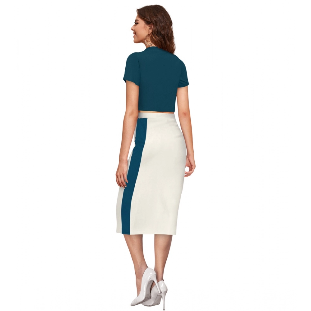 Women's Knitting stretchable Solid Round Neck Cap Sleeve Top (Morpich) - Image 2