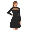 54163248348 6621333409 o d 1000x1000 1 Women's Knitting stretchable Solid Round Neck Full Sleeve Dress (Black)