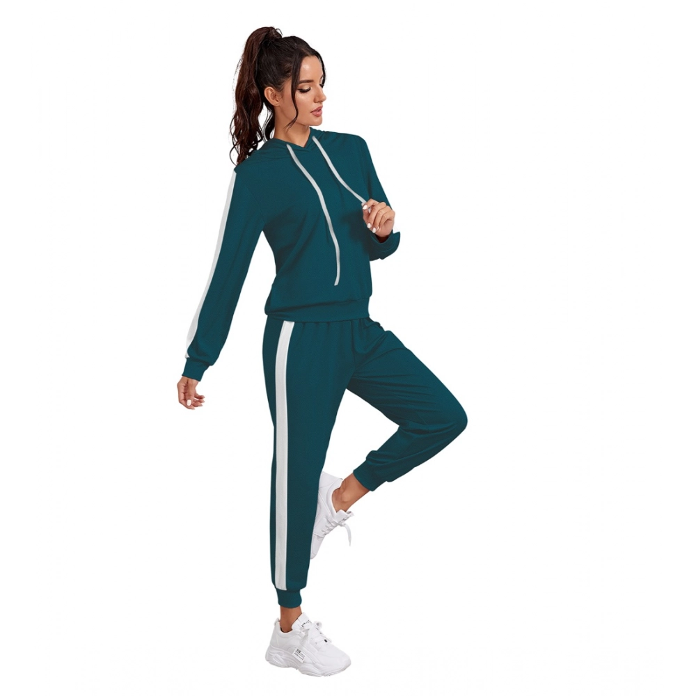 Women's Knitting stretchable Solid Hooded Neck Full Sleeve Track Suit (Morpich) - Image 3