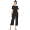 54163285634 6fed9a473a o d 1000x1000 1 Women's Knitting stretchable Solid Round Neck Cap Sleeve Jumpsuit (Black)