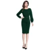 54163285819 ebcb0e3dc6 o d 1000x1000 1 Women's Knitting stretchable Solid Round Neck Full Sleeve Dress (Green)