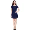 54163287929 4d26ece0bc o d 1000x1000 1 Women's Rasal Solid Round Neck Cap Sleeve Dress (Blue)