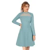 54163288204 e703c61e24 o d 1000x1000 1 Women's Knitting stretchable Solid Round Neck Full Sleeve Dress (Pista)
