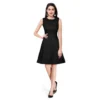 54163288684 825e0dc725 o d 1000x1000 1 Women's Polyester Solid Round Neck Sleeveless Dress (Black)