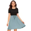 54163428715 4663690629 o d 1000x1000 1 Women's Knitting stretchable Solid Round Neck Cap Sleeve Dress (Pista)