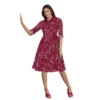 54165742259 97e6e48efe o d 1000x1000 1 Women's Ruby Cotton Printed Shirt Collar 3-4th Sleeve Dress (Maroon)