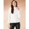 54165884705 cf83f4203f o d 1000x1000 1 Women's Polyester Solid High Neck Full Sleeve T-Shirt (White)