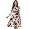 54254739162 ef882336e1 o d 1000x1000 1 Women's Knitting Printed V-Neck Full Sleeve Dress (Cream)