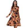 54254739192 2087c6ba9e o d 1000x1000 1 Women's Knitting Printed V-Neck Full Sleeve Dress (Orange)