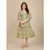 54254739367 da6d0e2277 o d 1000x1000 1 Women's Georgette Printed Round Neck Short Sleeve Dress (Green)