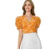 54256057795 3994f9d51c o d 1000x1000 1 Women's Knitting Printed V-Neck Puff Sleeve Tops (Yellow)