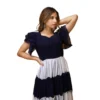 54324755748 1c3e9285b3 o d 1000x1000 1 Women's Georgette Solid Half Sleeve Gown (Blue-White)