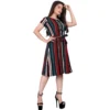 54324763319 40c6a205b6 o d 1000x1000 1 Women's Crep Striped Short Sleeve Dress (Red-Blue )