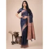 54442603509 140cfda4d7 o d 1000x1000 1 Women's Linen Cotton Printed Saree With Unstitched Blouse 5.5Mtr (Navy Blue)