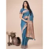54442783875 e22e14a71a o d 1000x1000 1 Women's Linen Cotton Printed Saree With Unstitched Blouse 5.5Mtr (Blue)