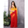 54459681550 b6bcb6e4ef o d 1000x1000 1 Women's Small Lace Georgette Solid Ready-to-Wear Saree With Unstitched Blouse 5.5 Mtr (Red-Orange)