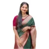 54466127630 a7bc7f7762 o d 1000x1000 1 Women's Silk Printed Saree With Unstitched Blouse 5.5Mtr (Green-Red)